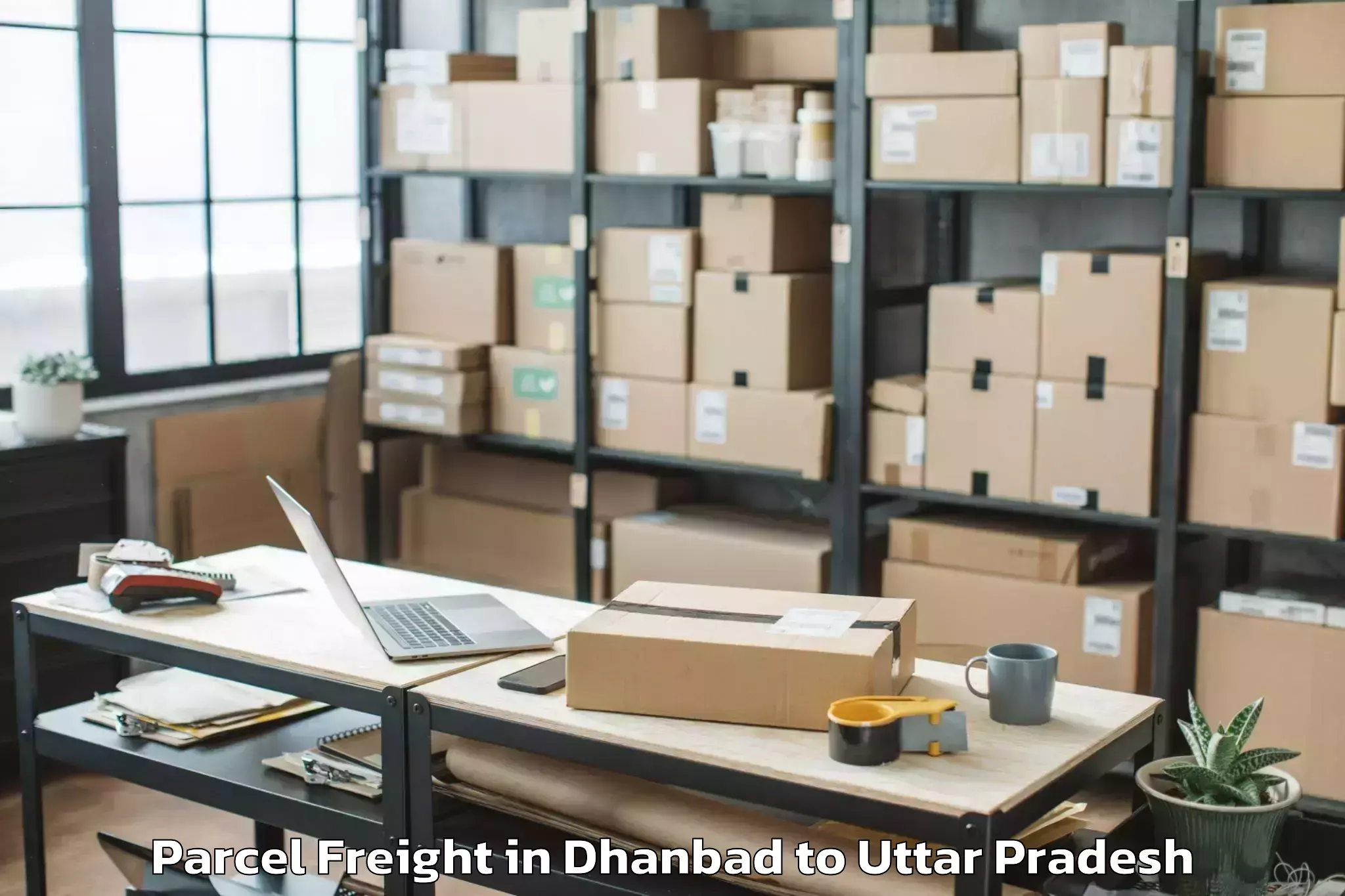 Get Dhanbad to Koraon Parcel Freight